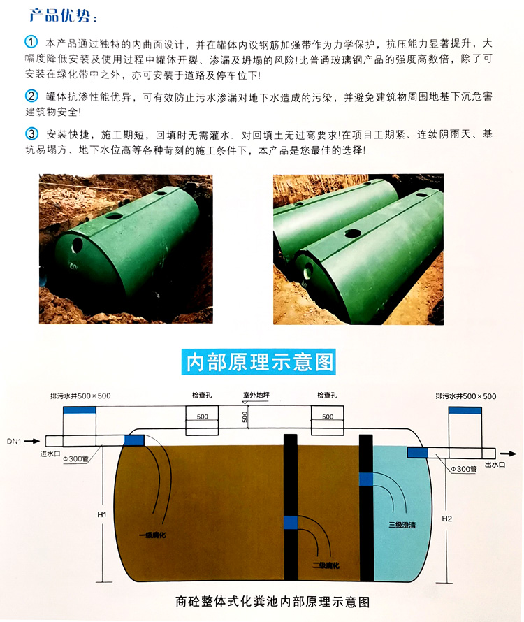 东河镇玻璃钢化粪池